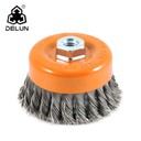 4 collu savīti mezglots stiepļu kausa suka izturīgs tips