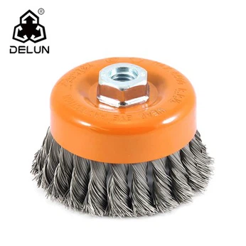 4 collu savīti mezglots stiepļu kausa suka izturīgs tips